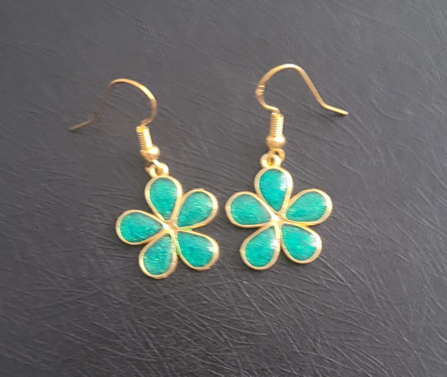 Small Resin Flower Lightweight Earrings. Autumn inspired, S925 gold ear wires