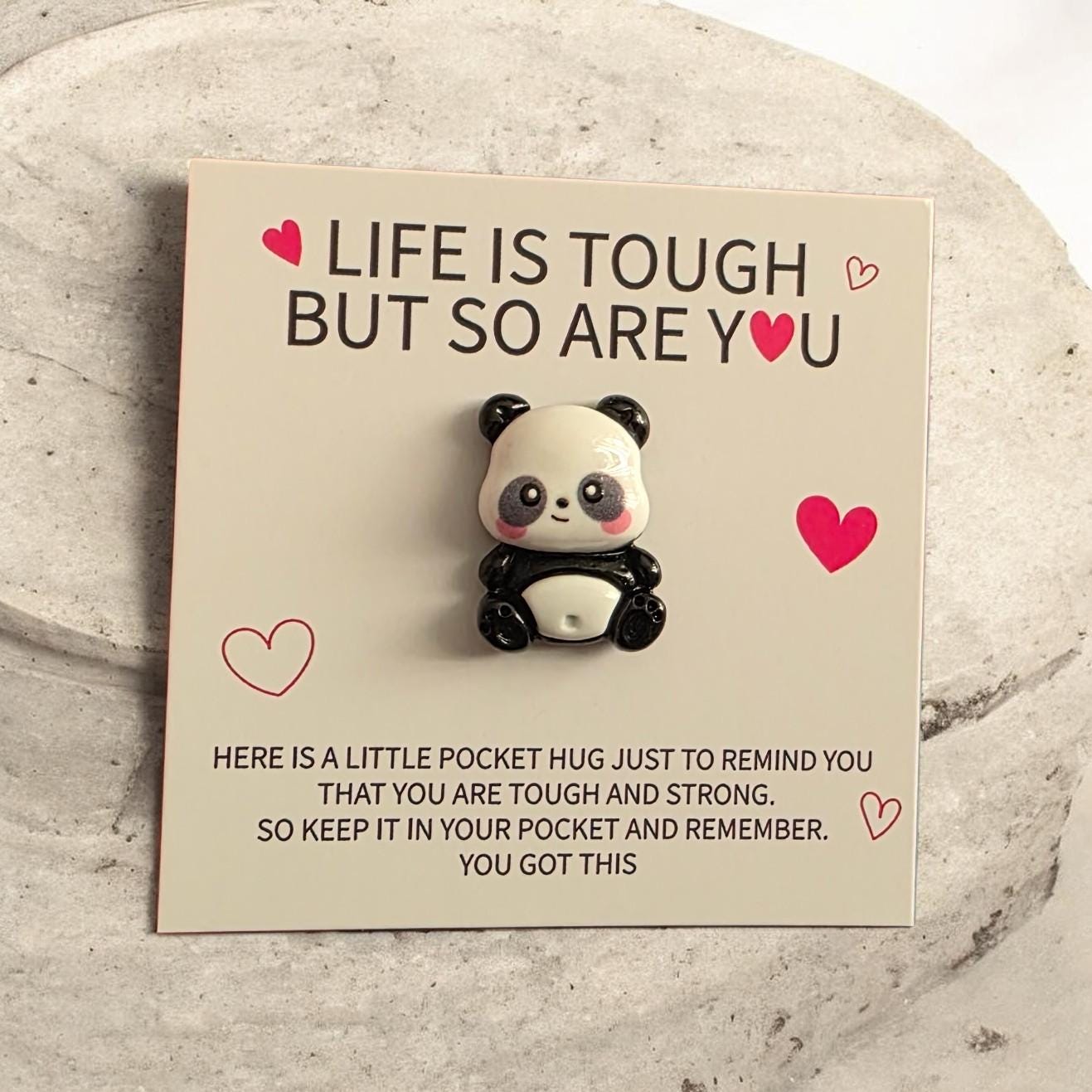Panda Pocket Hug Charm, Motivational Gift, Mental Health Support