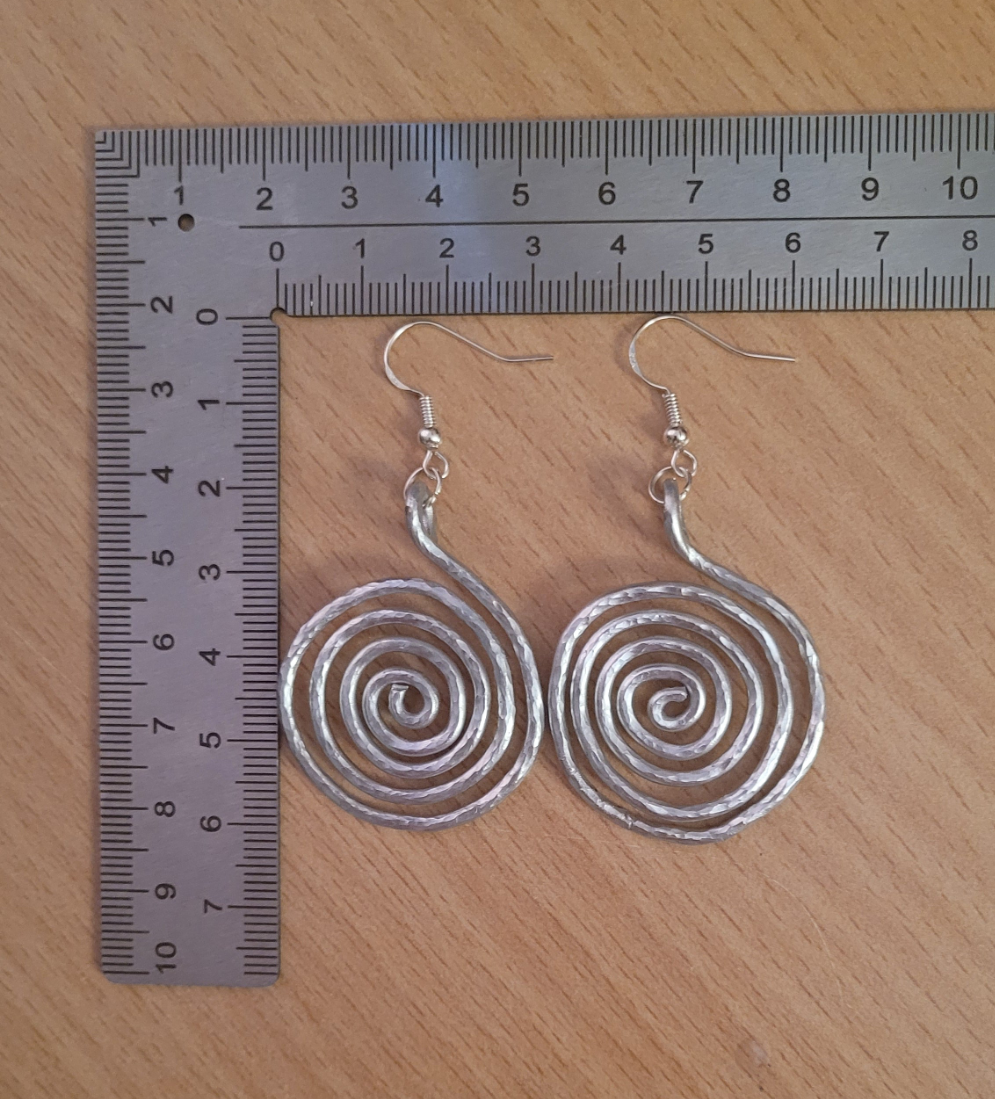 Spiral hammered Dangle Earrings