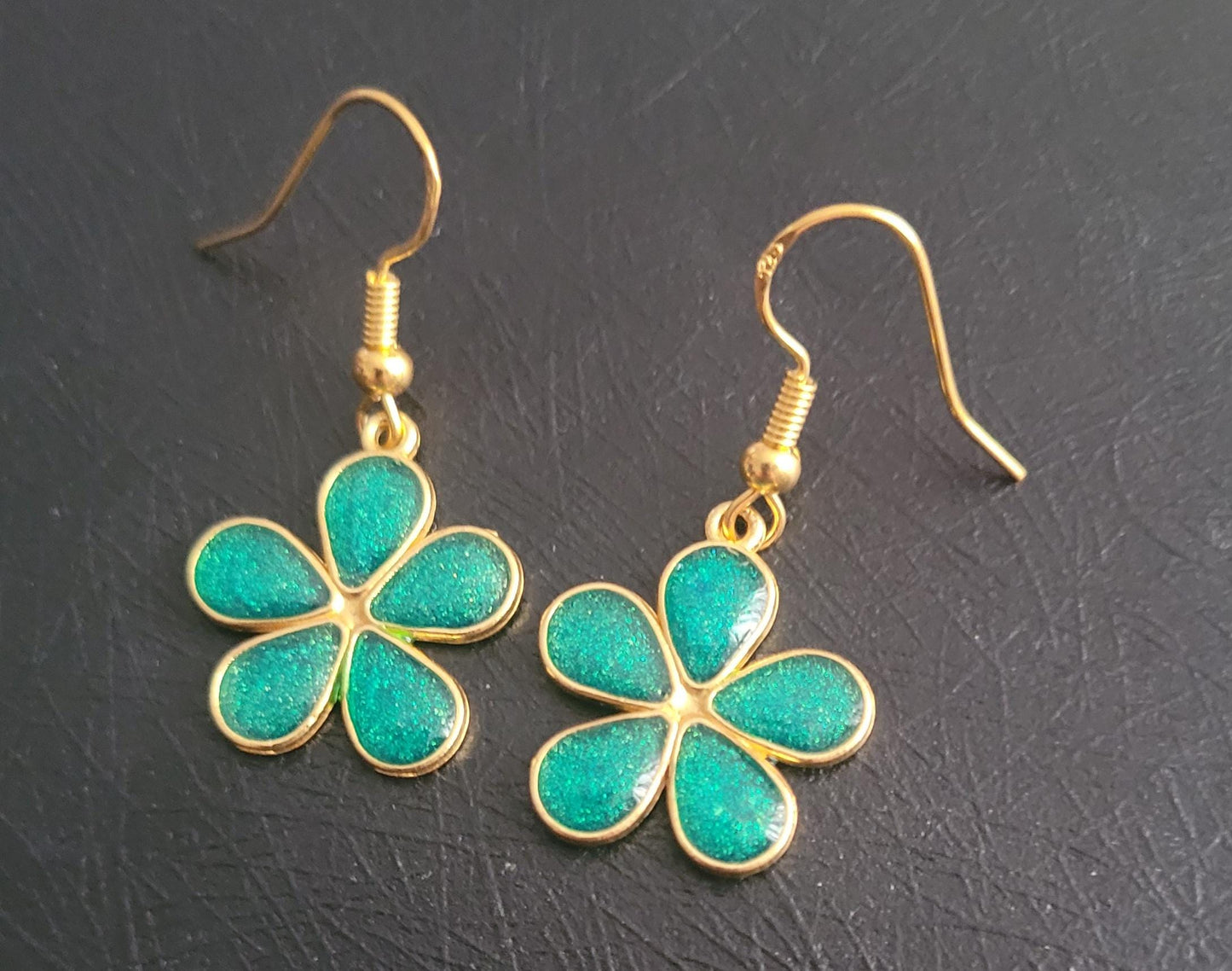 Small Resin Flower Lightweight Earrings. Autumn inspired, S925 gold ear wires