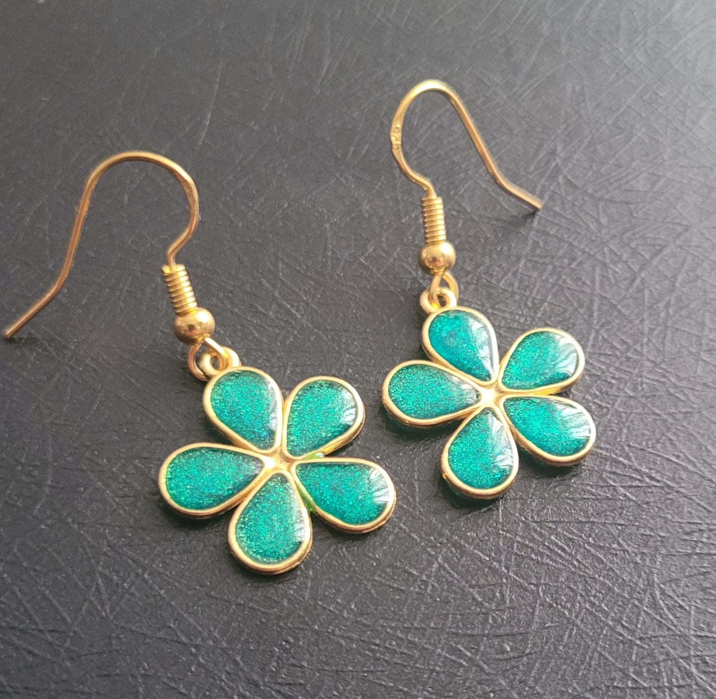 Small Resin Flower Lightweight Earrings. Autumn inspired, S925 gold ear wires