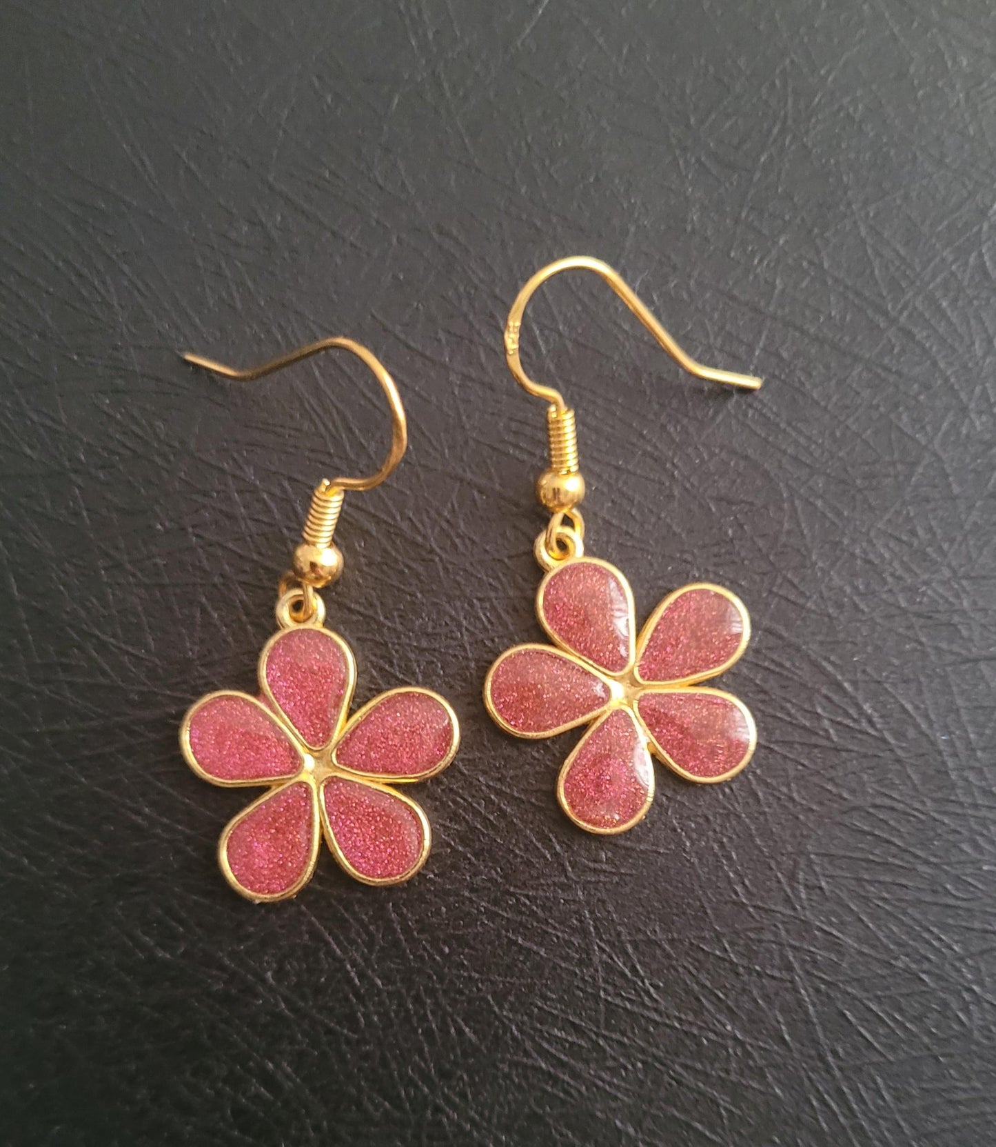 Small Resin Flower Lightweight Earrings. Autumn inspired, S925 gold ear wires