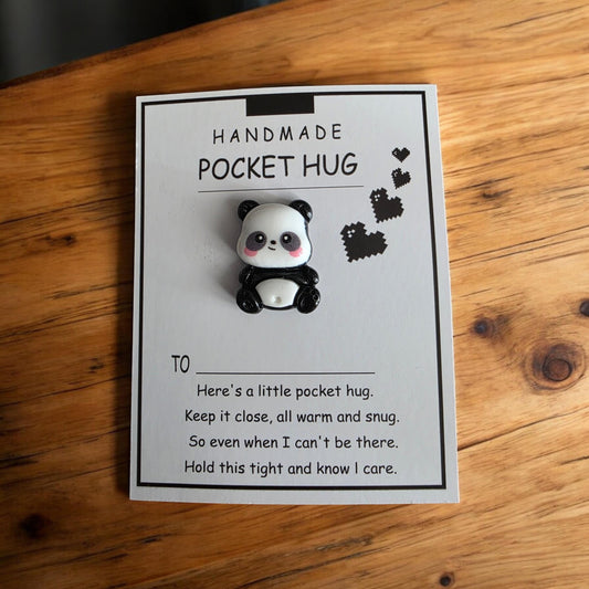Panda Pocket hug, motivational, caring gift, positivity gift, mental health support, thinking of you