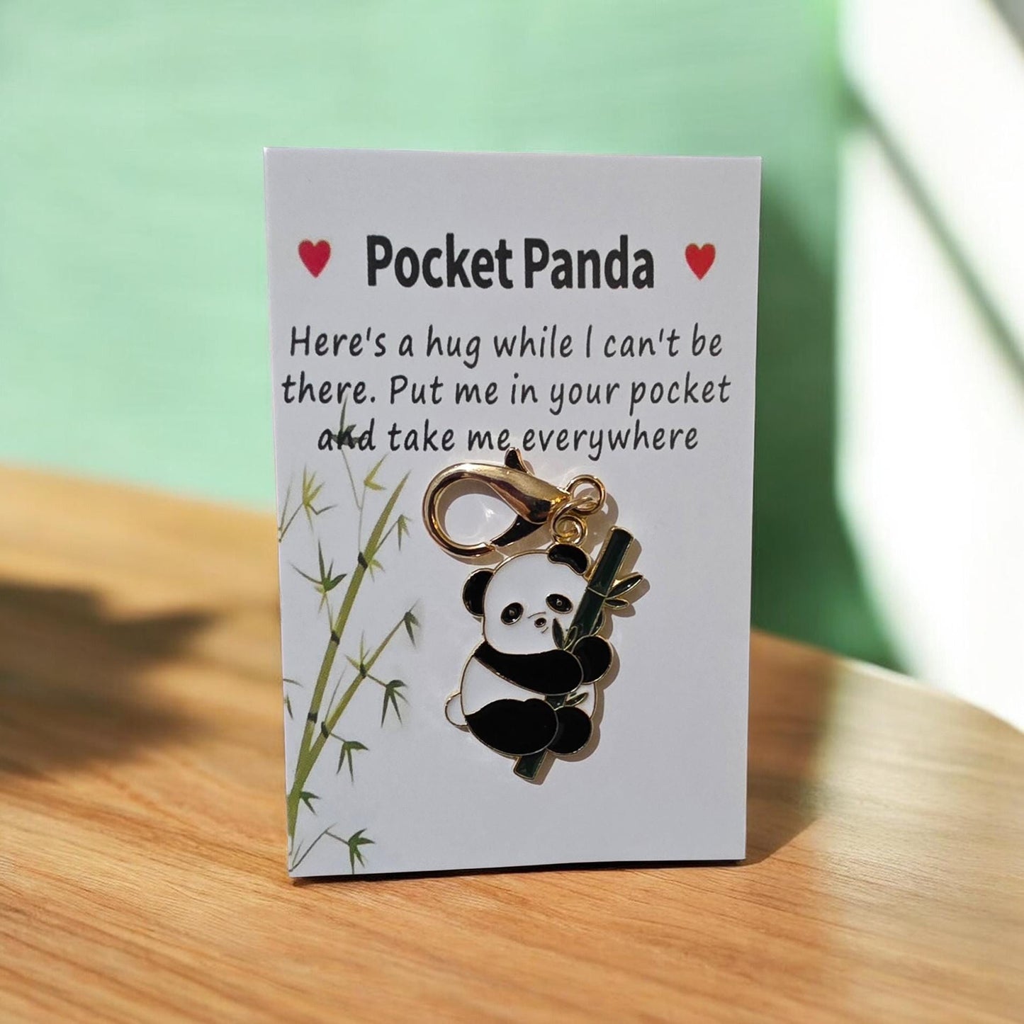 Pocket Panda Hug Token, Keepsake Charm, Thinking of You Gift