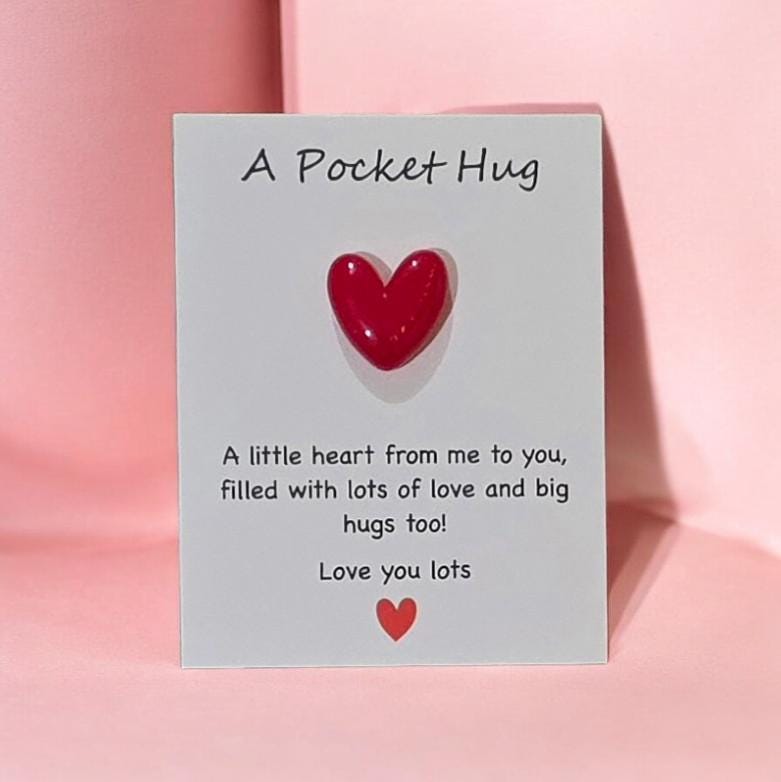 Pocket Hug Card, Heart Keepsake Token, Thinking of You Gift
