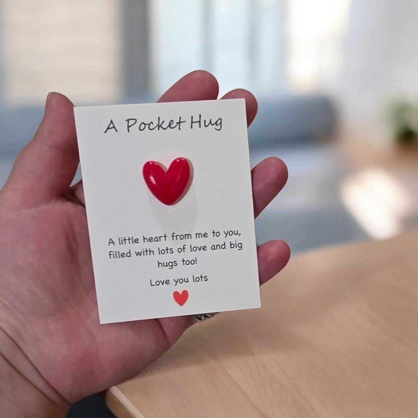 Pocket Hug Card, Heart Keepsake Token, Thinking of You Gift