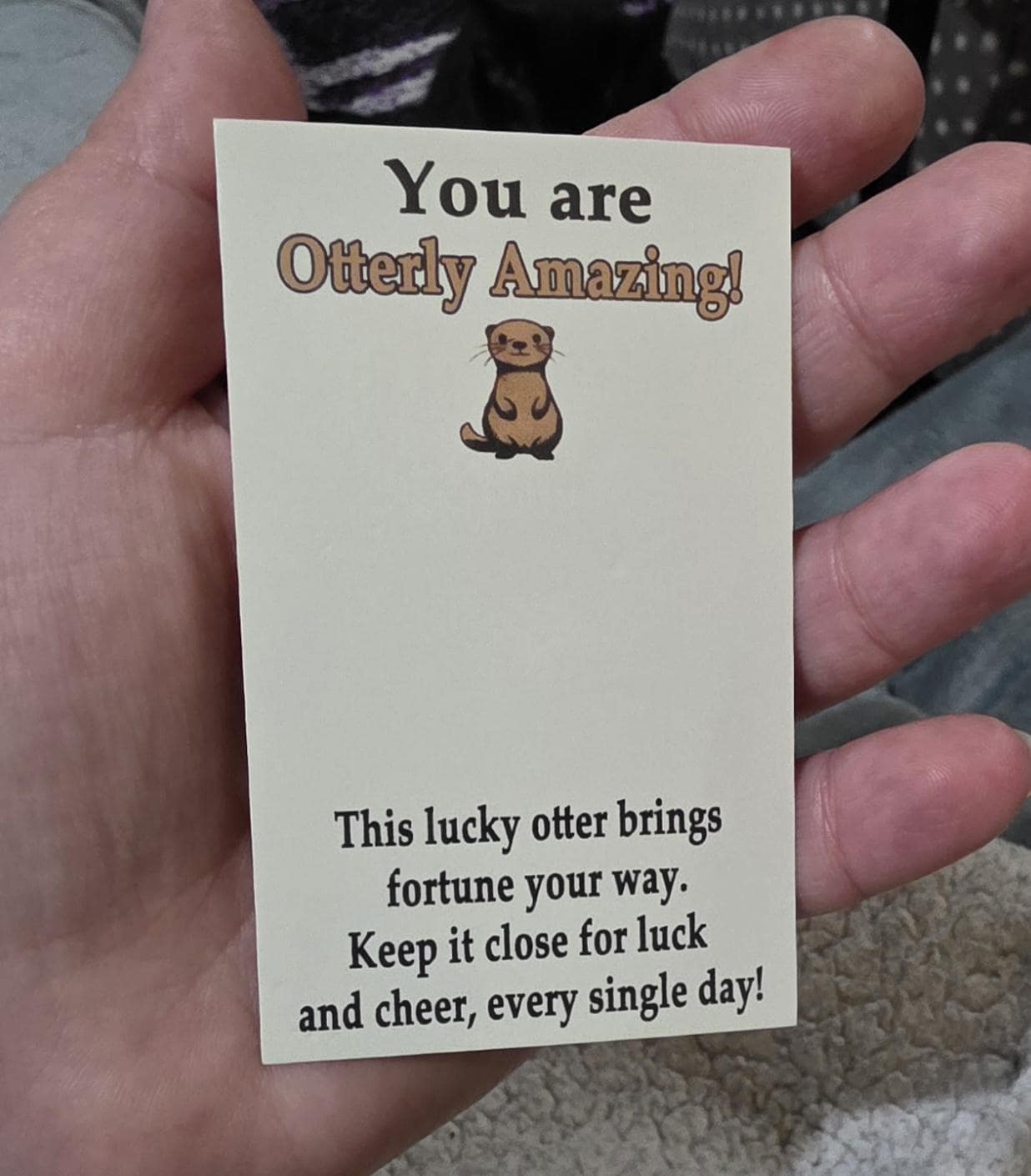 Lucky Otter Keychain, Four-Leaf Clover Charm, Good Luck Gift