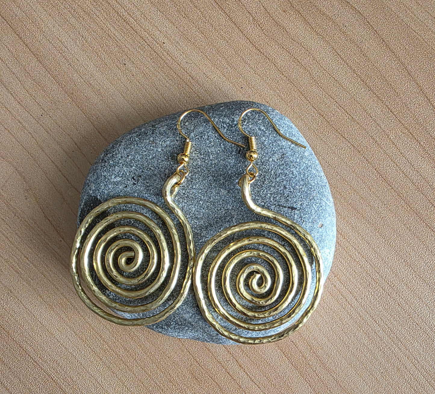 Spiral hammered Dangle Earrings