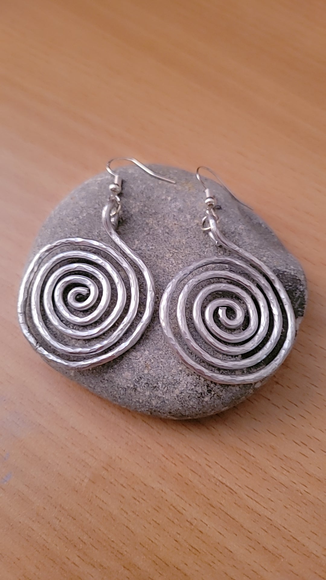 Spiral hammered Dangle Earrings