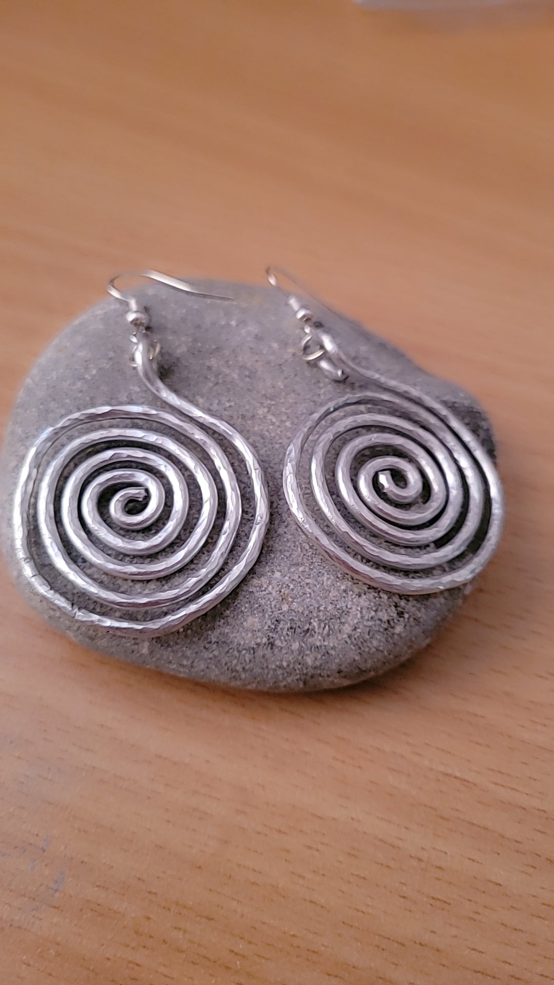 Spiral hammered Dangle Earrings