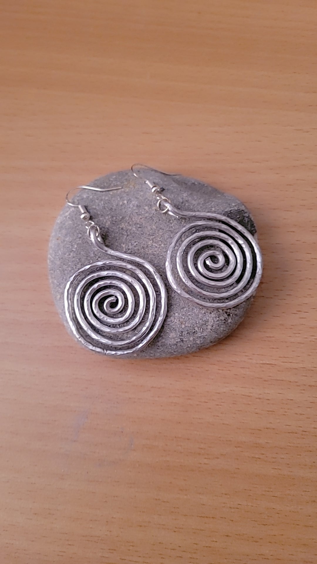 Spiral hammered Dangle Earrings