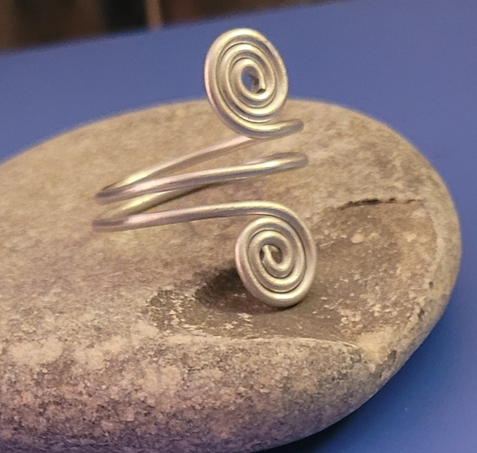 Celtic Double Spiral Ring - Adjustable