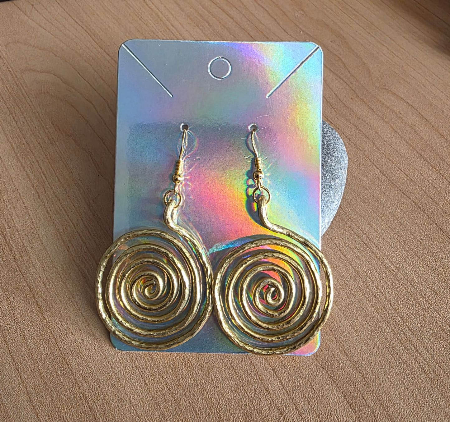 Spiral hammered Dangle Earrings