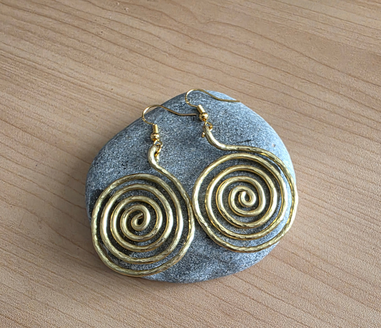 Spiral hammered Dangle Earrings